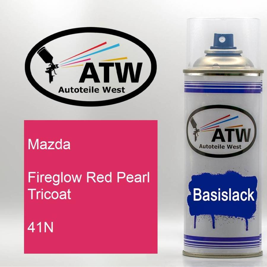 Mazda, Fireglow Red Pearl Tricoat, 41N: 400ml Sprühdose, von ATW Autoteile West.